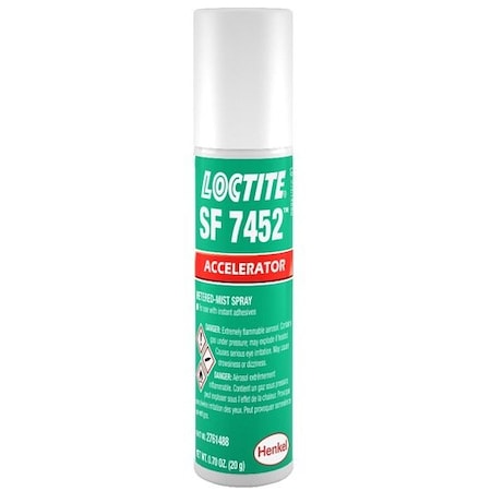 Loctite Instant Bonding Accelerator, 0.7OZ Aerosol Can, Colorless to Slightly Amber, Acetone Odor SF 7452 AE0.70OZ EN/SP/FR IDH 2761488